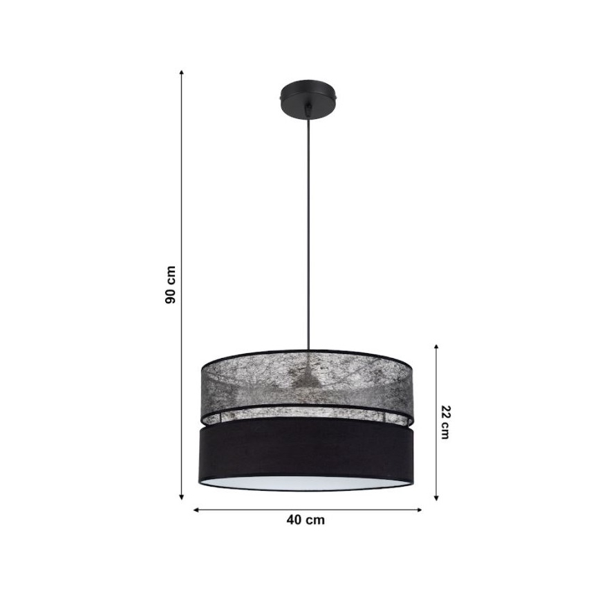 Lestenec na vrvici LIMA 1xE27/60W/230V črn