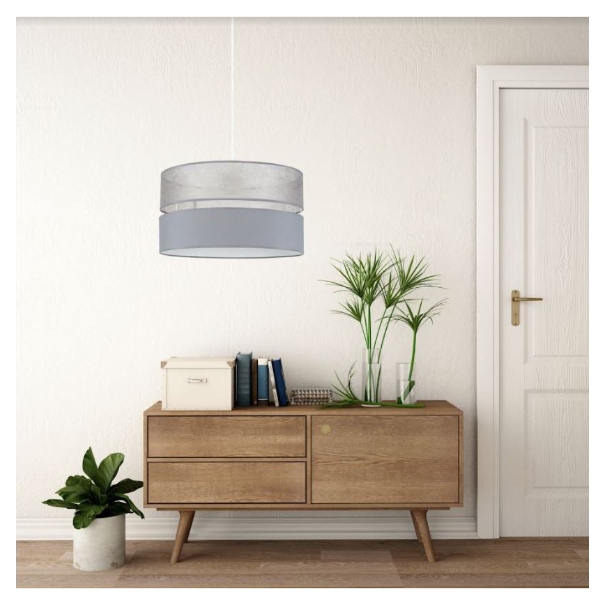 Lestenec na vrvici LIMA 1xE27/60W/230V siv