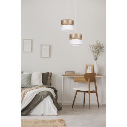 Lestenec na vrvici LIMA 1xE27/60W/230V zlata/bela