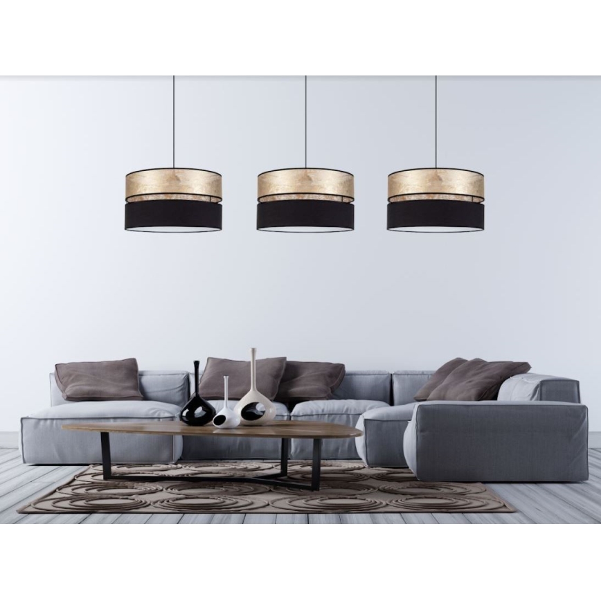 Lestenec na vrvici LIMA 1xE27/60W/230V zlato/črna