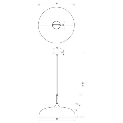 Lestenec na vrvici LINCOLN 1xE27/60W/230V d. 35 cm bela