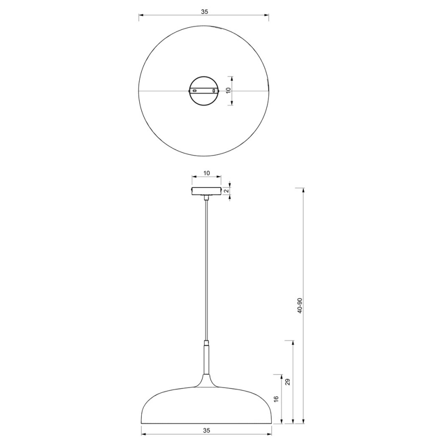 Lestenec na vrvici LINCOLN 1xE27/60W/230V d. 35 cm črna