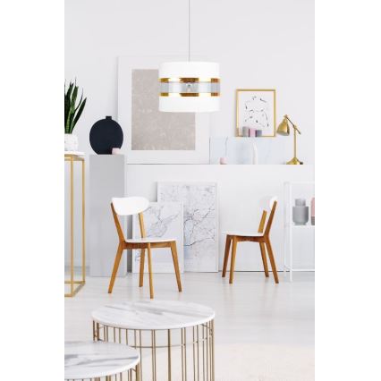 Lestenec na vrvici LIND 1xE27/60W/230V bela