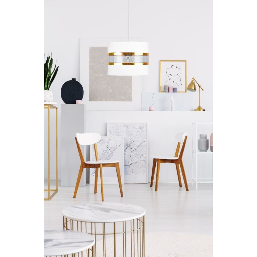 Lestenec na vrvici LIND 1xE27/60W/230V bela