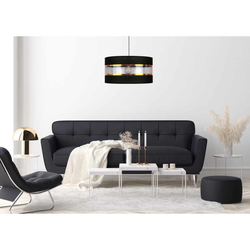 Lestenec na vrvici LIND 1xE27/60W/230V črna