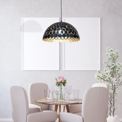 Lestenec na vrvici LISA BLACK 1xE27/60W/230V