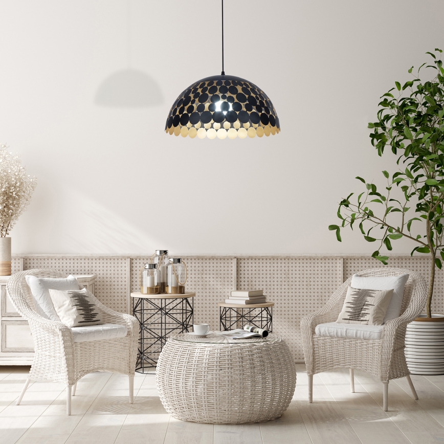 Lestenec na vrvici LISA BLACK 1xE27/60W/230V