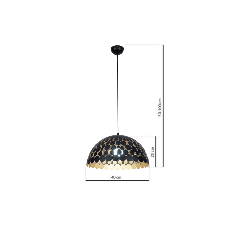 Lestenec na vrvici LISA BLACK 1xE27/60W/230V