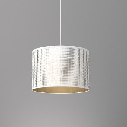 Lestenec na vrvici LOFT SHADE 1xE27/60W/230V pr. 25 cm bela/zlata