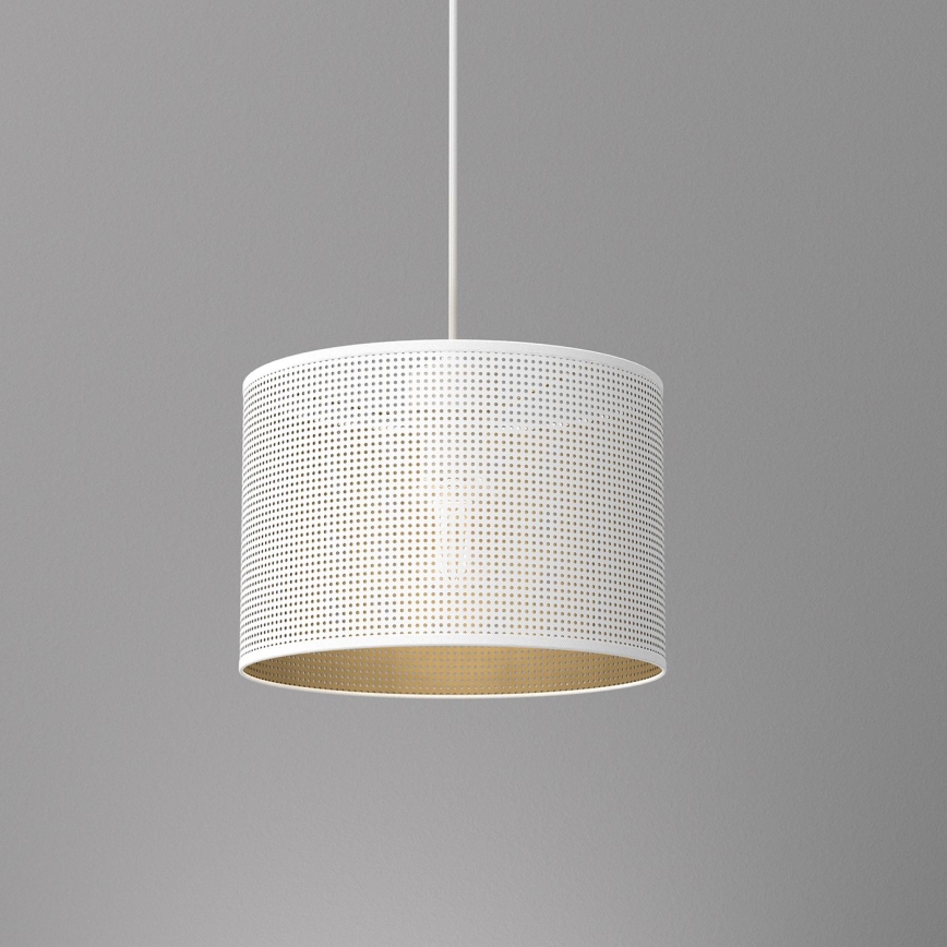 Lestenec na vrvici LOFT SHADE 1xE27/60W/230V pr. 25 cm bela/zlata