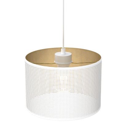 Lestenec na vrvici LOFT SHADE 1xE27/60W/230V pr. 25 cm bela/zlata