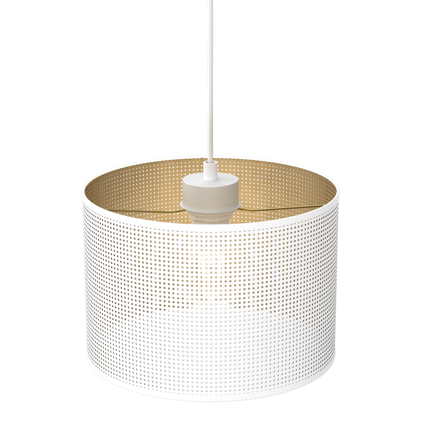 Lestenec na vrvici LOFT SHADE 1xE27/60W/230V pr. 25 cm bela/zlata