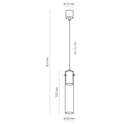 Lestenec na vrvici LOOK GRAPHITE 1xGU10/10W/230V