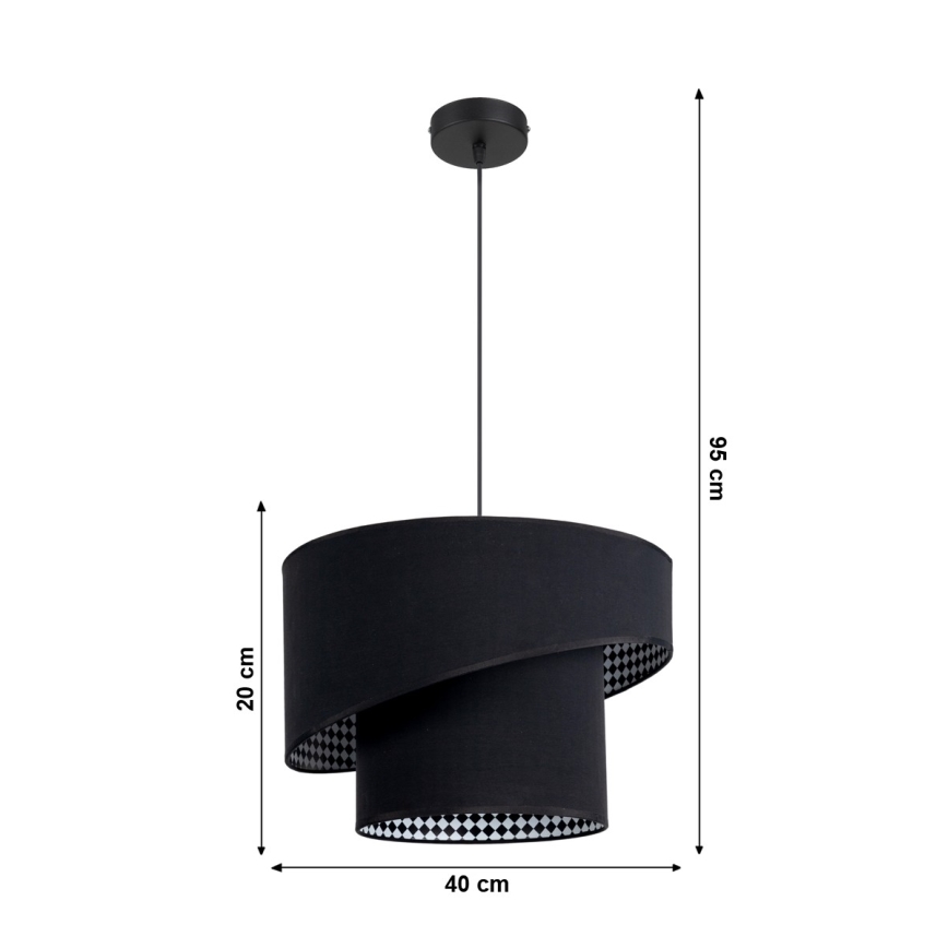 Lestenec na vrvici LORI 1×E27/60W/230V črn