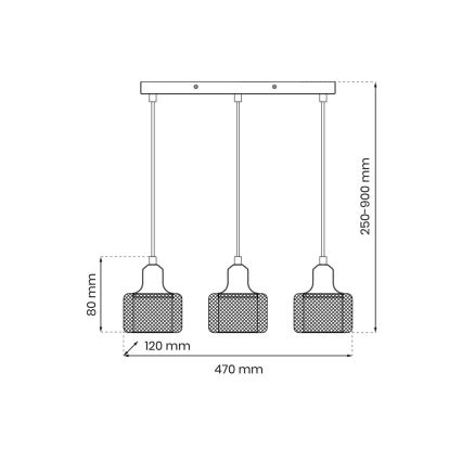 Lestenec na vrvici LUMI 3xG9/8W/230V