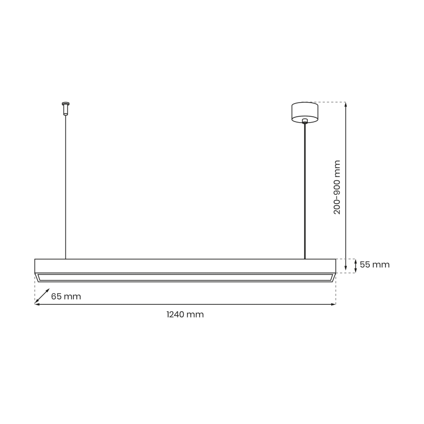 Lestenec na vrvici LUNGO T8 1xG13/18W/230V črna
