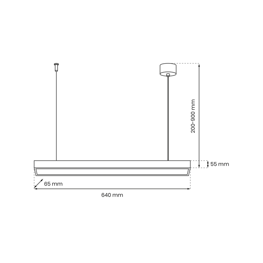 Lestenec na vrvici LUNGO T8 1xG13/9W/230V črna