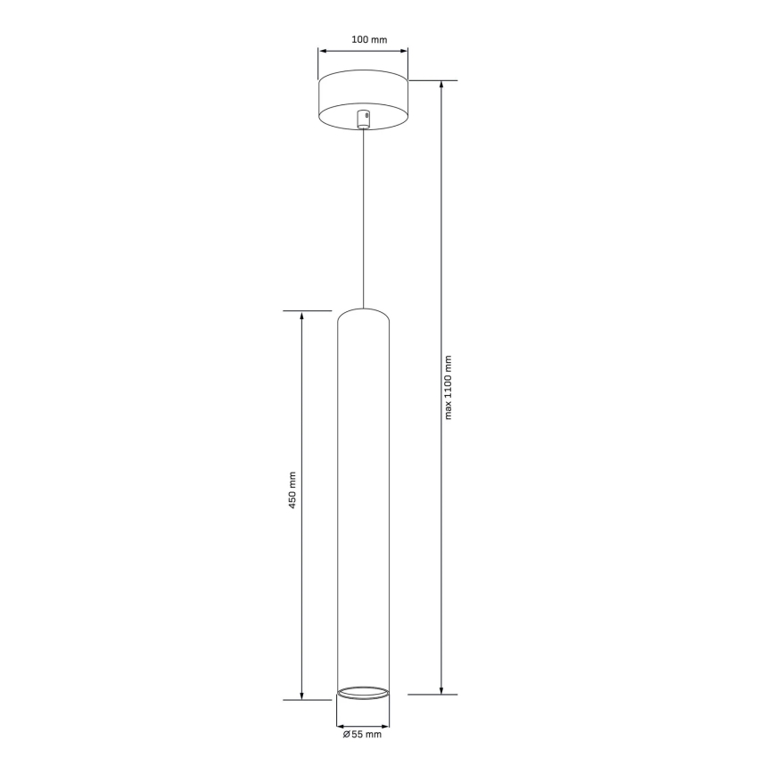 Lestenec na vrvici LUNGOMARE 1xGU10/10W/230V mat krom