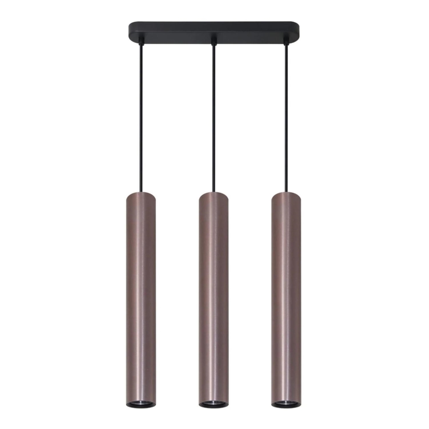 Lestenec na vrvici LUNGOMARE 3xGU10/10W/230V mat krom