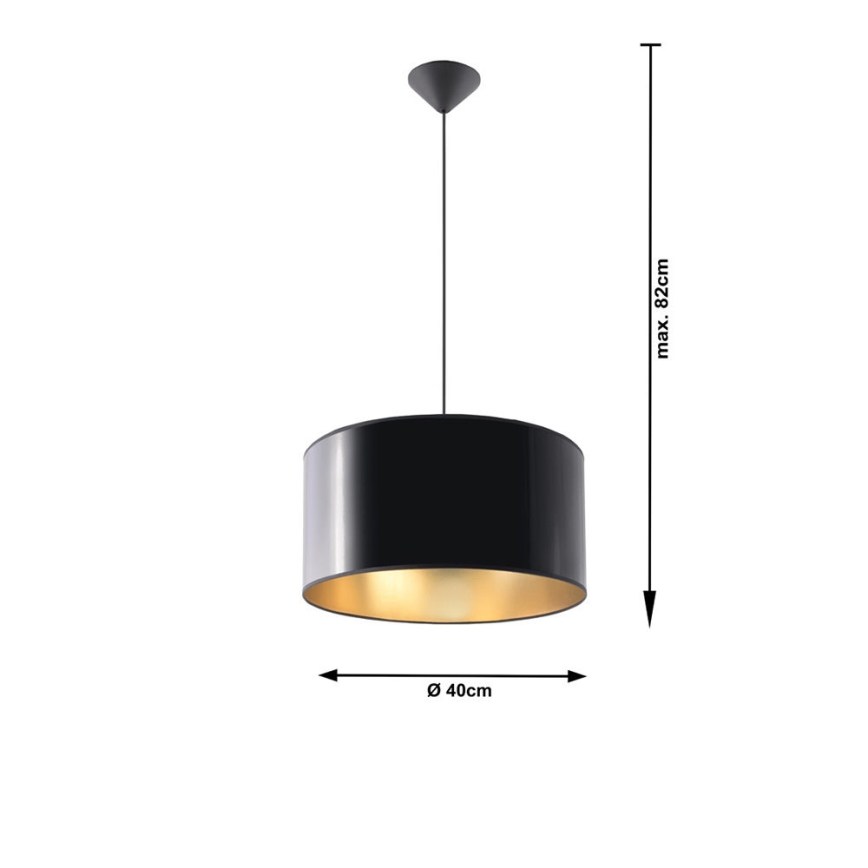 Lestenec na vrvici LUXOR 40 1xE27/60W/230V zlata/črna