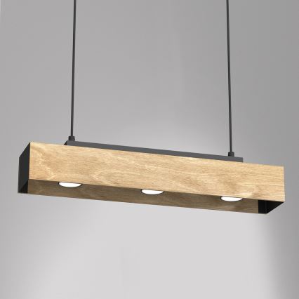 Lestenec na vrvici MAISON 3xGU10/8W/230V rjava/hrast