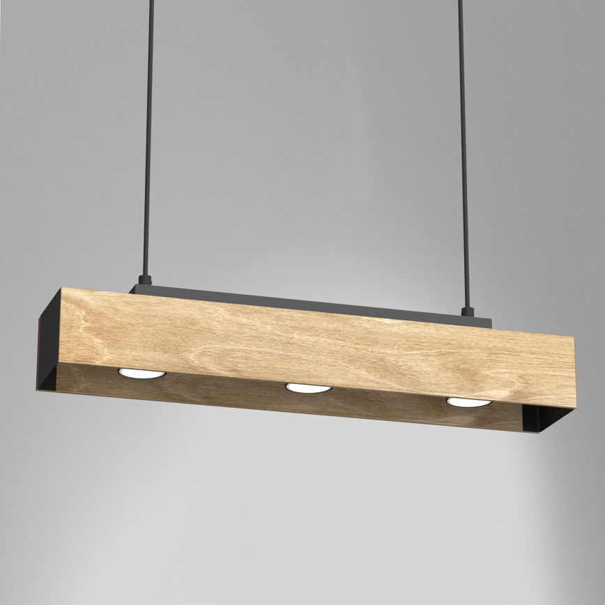 Lestenec na vrvici MAISON 3xGU10/8W/230V rjava/hrast