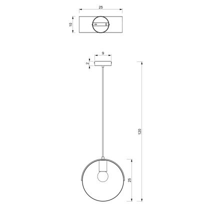 Lestenec na vrvici MALM 1xE27/60W/230V