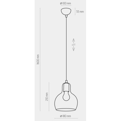 Lestenec na vrvici MANGO 1xE27/60W/230V