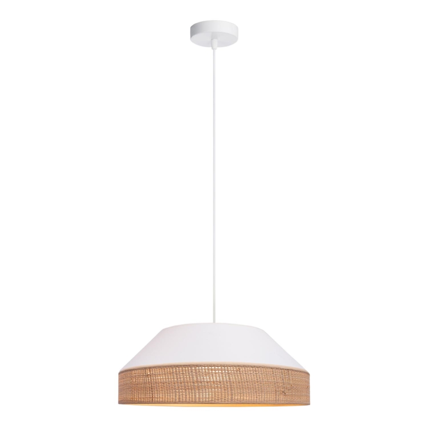 Lestenec na vrvici MANISO 1xE27/60W/230V pr. 45 cm bela/bež