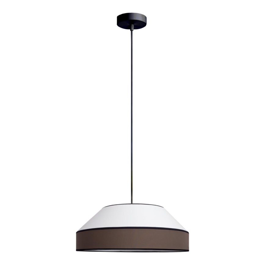 Lestenec na vrvici MANISO 1xE27/60W/230V pr. 45 cm bela/rjava