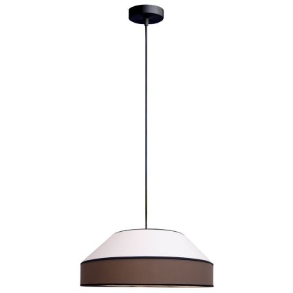 Lestenec na vrvici MANISO 1xE27/60W/230V pr. 45 cm bela/rjava