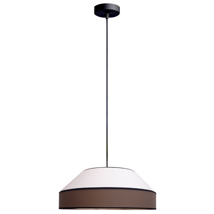 Lestenec na vrvici MANISO 1xE27/60W/230V pr. 45 cm bela/rjava