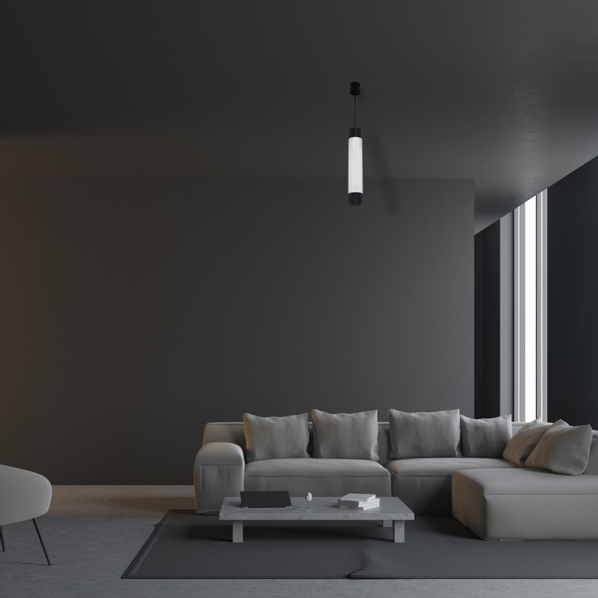 Lestenec na vrvici MARBLE WHITE/BLACK 1xGU10/8W/230V