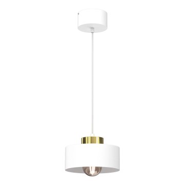 Lestenec na vrvici MARTI 1xE27/15W/230V bela/zlata