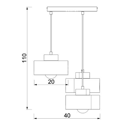 Lestenec na vrvici MARTI 3xE27/15W/230V bela/sijajni krom