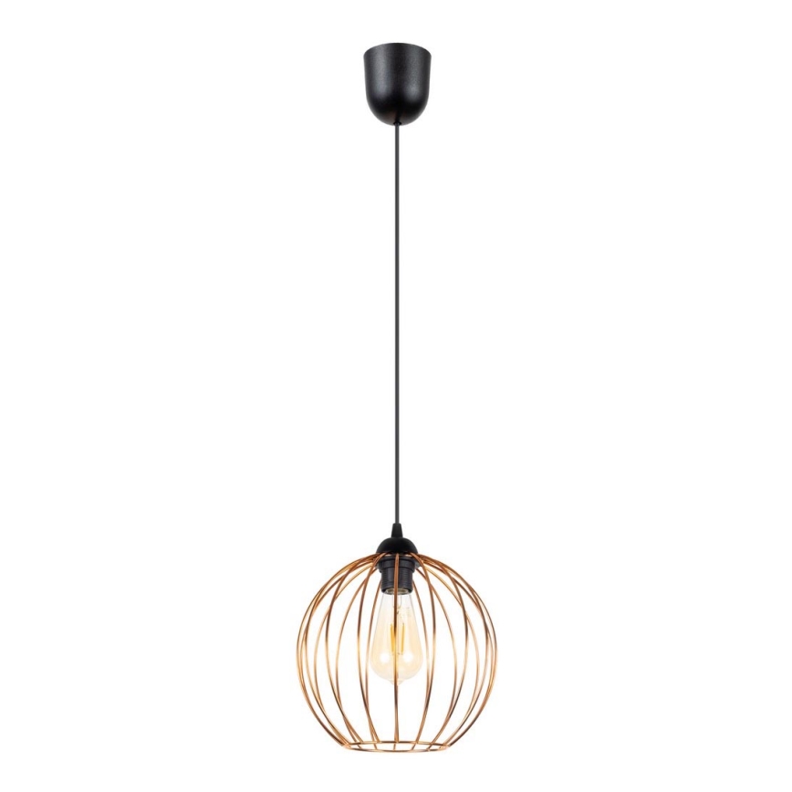 Lestenec na vrvici MATT 1xE27/60W/230V črna/bakrena