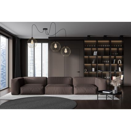 Lestenec na vrvici MATT 3xE27/60W/230V spider črna/zlata