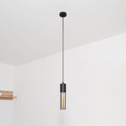 Lestenec na vrvici MELODY 1xE27/15W/230V črna