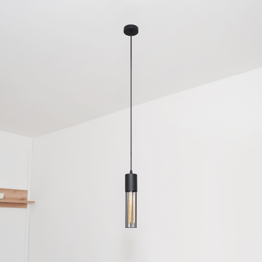 Lestenec na vrvici MELODY 1xE27/15W/230V črna