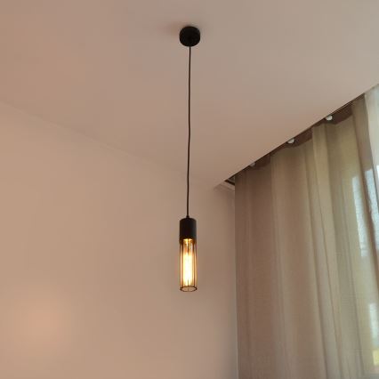 Lestenec na vrvici MELODY 1xE27/15W/230V črna