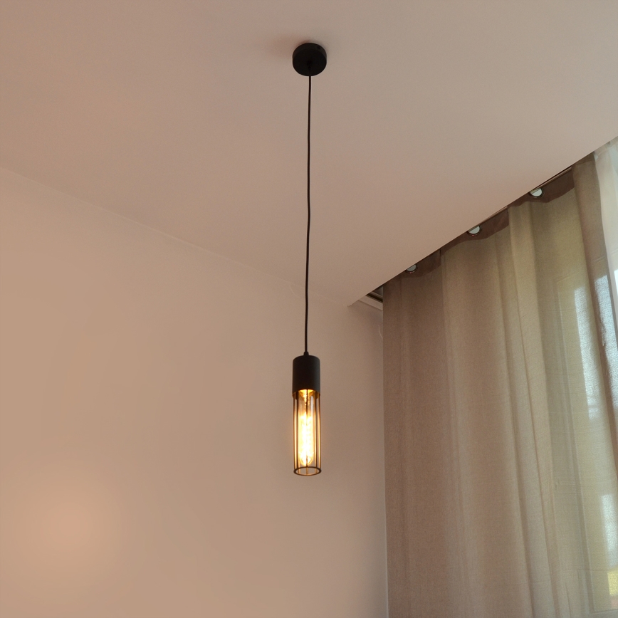 Lestenec na vrvici MELODY 1xE27/15W/230V črna