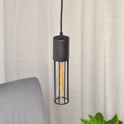 Lestenec na vrvici MELODY 1xE27/15W/230V črna