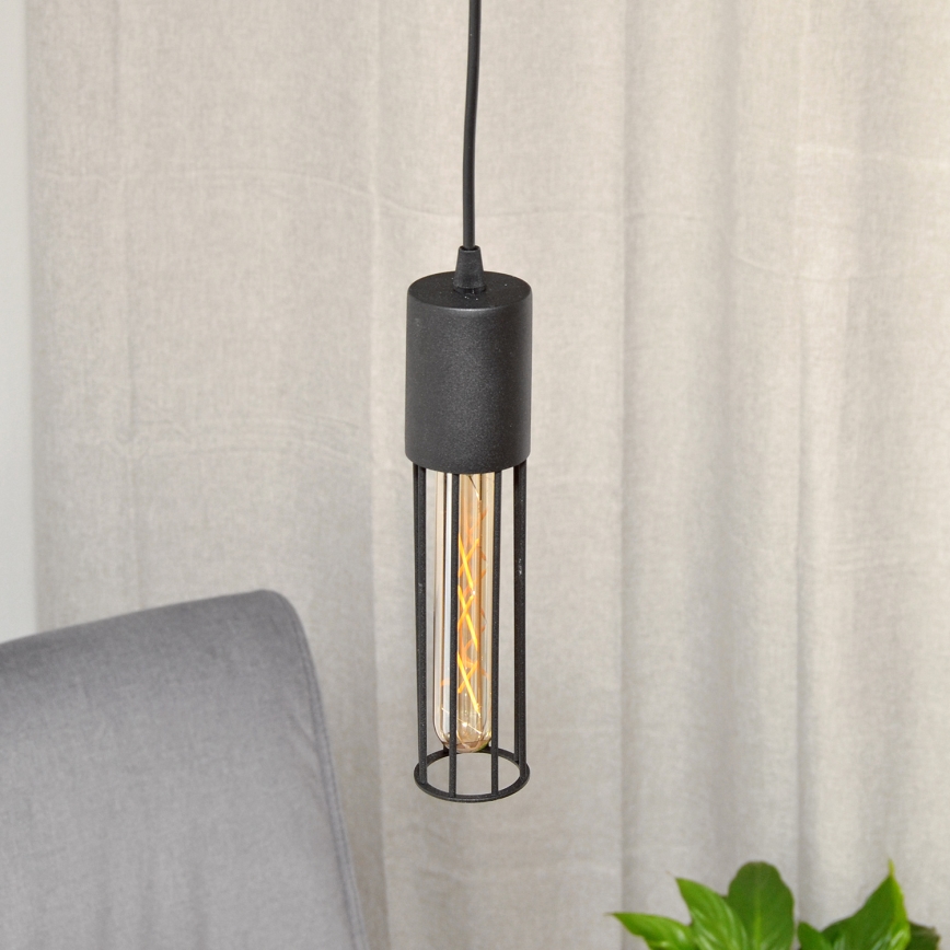 Lestenec na vrvici MELODY 1xE27/15W/230V črna