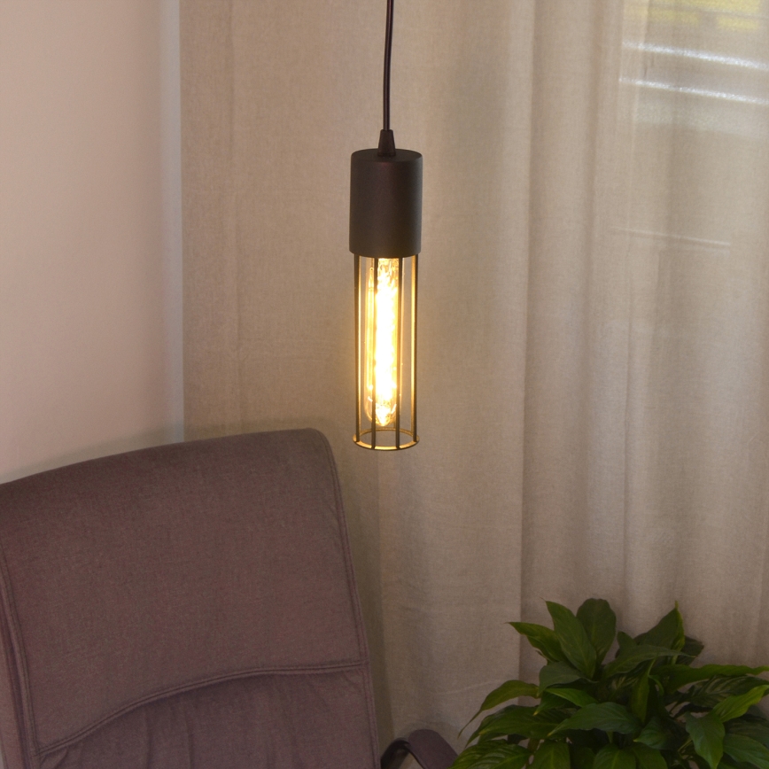Lestenec na vrvici MELODY 1xE27/15W/230V črna