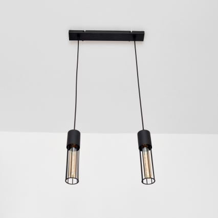 Lestenec na vrvici MELODY 2xE27/15W/230V črna