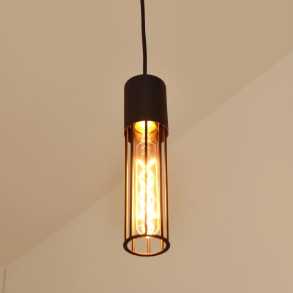 Lestenec na vrvici MELODY 2xE27/15W/230V črna