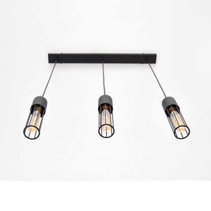 Lestenec na vrvici MELODY 3xE27/15W/230V črna