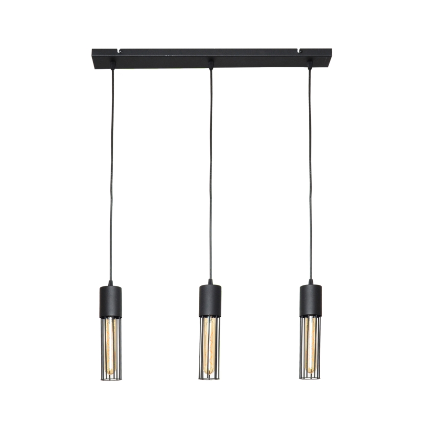 Lestenec na vrvici MELODY 3xE27/15W/230V črna