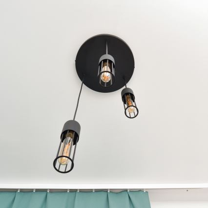 Lestenec na vrvici MELODY 3xE27/15W/230V črna