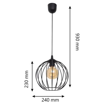 Lestenec na vrvici MERCURE 1xE27/15W/230V